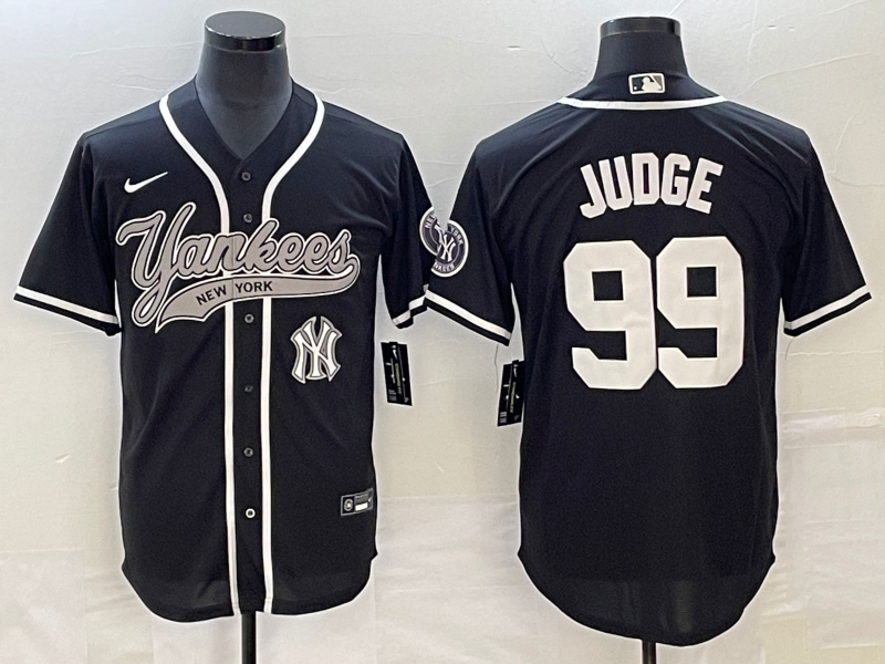Men's New York Yankees #99 Aaron Judge Black With Patch Cool Base Stitched Baseball Jersey Men's New York Yankees #99 Aaron Judge Black With Patch Cool Base Stitched Baseball Jersey